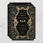 ダークゴビクトリアンシックアダルトバースデーパーティー 招待状 (正面/裏面)