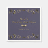 ダークゴビクトリアンシックハロウィーンベイビーシャワー スタンダードカクテルナプキン (正面)