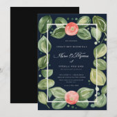 ダークゴーアッシュ水玉模様ペペロミア結婚植物 招待状 (正面/裏面)