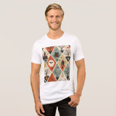 ダークゴースト柄 トライブレンドTシャツ (正面全面)