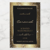 ダークゴールデンスパークルグリッターフレーム製品ラベル フードラベル (シングルラベル)