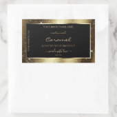 ダークゴールデンスパークルグリッターフレーム製品ラベル 長方形シール (バッグ)