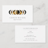 ダークゴールデンムーンフェイズヨガスタジオ名刺 名刺 (正面/裏面)