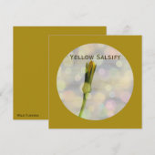 ダークゴールデンロッドの《写真》ぼけ味付き黄色いサルシフィーブラワー シーズンカード (正面/裏面)