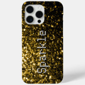 ダークゴールドの疑似ラメスパークル あなたのテキスト Case-Mate iPhoneケース (裏面)