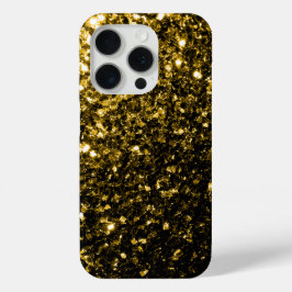ダークゴールドの疑似ラメスパークル iPhone 15 PROケース