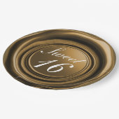 ダークゴールド キャンドル ワックス シール ドリップ スイート16 ウェディング ペーパープレート (アングル)