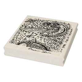 ダークサイドオブザムーン蔵書票ウッドアートスタンプ ラバースタンプ