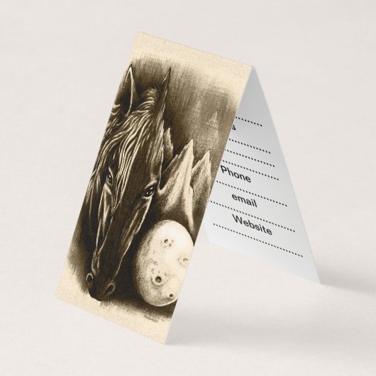 ダークサイド – シュール黒馬と月 名刺 (正面)