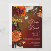 ダークサマーエレガントサンセットフローラブライダルブランチ 招待状 (正面)