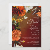 ダークサマーエレガントサンセットフローラブライダルランチョン 招待状 (正面)