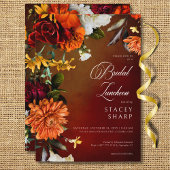 ダークサマーエレガントサンセットフローラブライダルランチョン 招待状