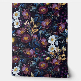 ダークサマーガーデン – ヴィンテージレッドテコテージバラ 壁紙