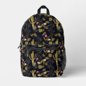 ダークサマーナイトサボテンのパターン プリントバックパック (正面)