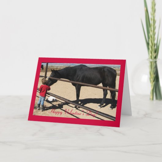 ダークサラブレッド&ガール – 馬好きバレンタイン シーズンカード (正面)