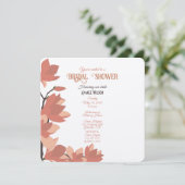ダークサーモンクリームとブラウンフォークアートシャワー 招待状 (スタンド正面)