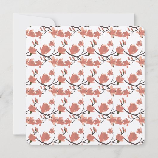 ダークサーモンクリームとブラウンフォークアートシャワー 招待状 (裏面)