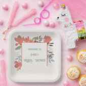 ダークサーモングリーンブルーとパープルフォークアート ペーパープレート (パーティー)