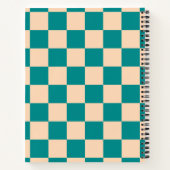 ダークシアンとソフトピーチチェッカーボード ノートブック (裏面)