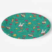 ダークシアンイースターパターン紙プレート ペーパープレート (アングル)