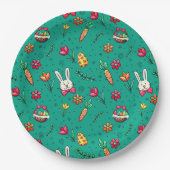 ダークシアンイースターパターン紙プレート ペーパープレート (正面)