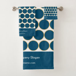 ダークシアンミニマルモダンリストモノグラムバスルーム バスタオルセット