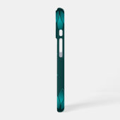 ダークシアン地のテールリーフマンダラデザイン iPhone 16ケース (左側面)