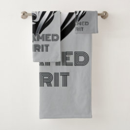 ダークシェードとメタリックアクセント狼のロゴアステト バスタオルセット