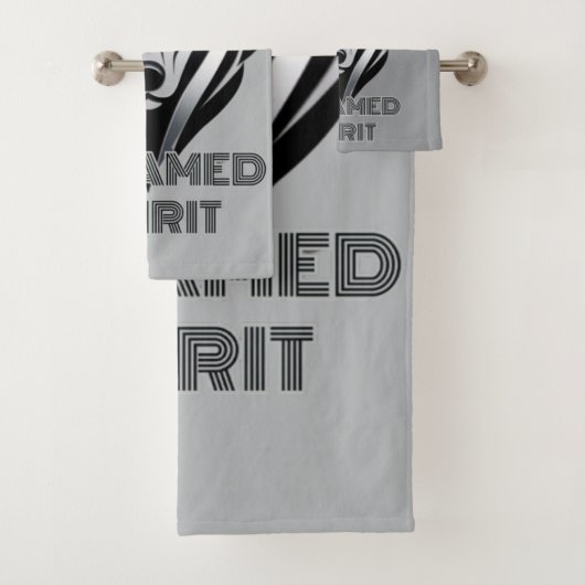 ダークシェードとメタリックアクセント狼のロゴアステト バスタオルセット (インサイチュ)