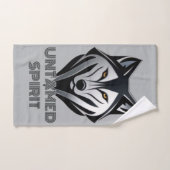 ダークシェードとメタリックアクセント狼のロゴアステト バスタオルセット (ハンドタオル)