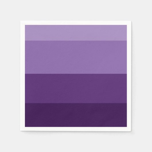 ダークシェードとライトパープルストライプパーティー スタンダードカクテルナプキン (正面)