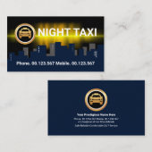 ダークシティシルエットナイトシフトタクシー運転手 名刺 (正面/裏面)