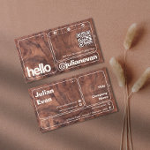 ダークシモダンェード木目のはっきりしたタイポグラフィこんにちは 名刺