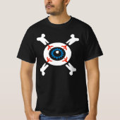ダークシャツのアイボール&クロスボーン Tシャツ (正面)