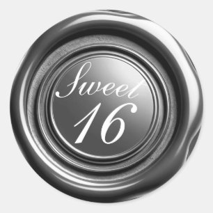 ダークシルバーのキャンドルワックスシールドリップスウィート16 結婚's ラウンドシール