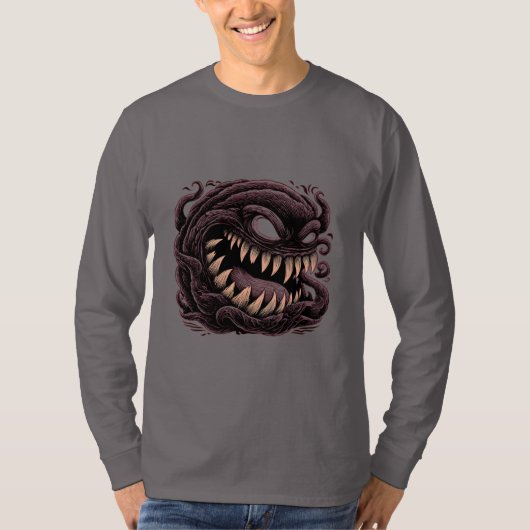 ダークシンビオートエイリアンモンスタロングスリーブ Tシャツ (正面)