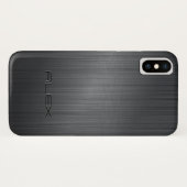 ダークシンプルグレイ金属背景 Case-Mate iPhoneケース (裏面(横))