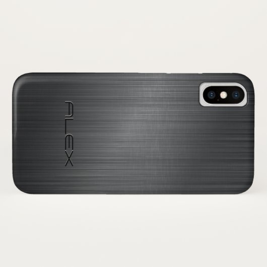 ダークシンプルグレイ金属背景 Case-Mate iPhoneケース (裏面(横))