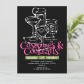 ダークシンプルコスチューム&カクテルハローウィンパーティ 招待状 (スタンド正面)