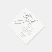 ダークシンプルセージミニマル結婚リスト スタンダードカクテルナプキン (角)