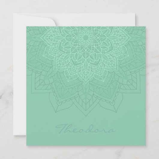 「ダークシーグリーン」マンダラ ノートカード (正面)