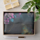 ダークシーブルーバードチノワズリーさくらんぼの花 薄葉紙 (ギフト)