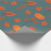 ダークシームレスラッピング紙：カボチャ離れと ラッピングペーパー (角)