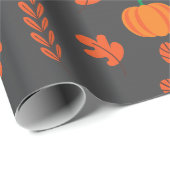 ダークシームレスラッピング紙：居心地の良い秋リーフ喜び ラッピングペーパー (ロールコーナー)