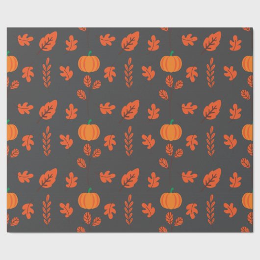 ダークシームレスラッピング紙：居心地の良い秋リーフ喜び ラッピングペーパー (シーム)