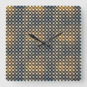 ダークジオメトリックグリッドアブストラクトパターンデザイン 1300 スクエア壁時計 (正面)