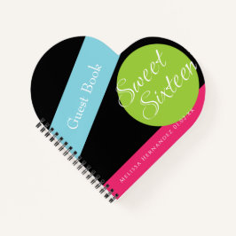 ダークジオメトリックゲストの甘い16ネオングロー ノートブック