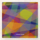 ダークジオメトリック – ガラスコースター (正面)