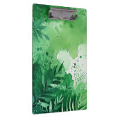 ダークジャングルの緑の水色の手描きテクスチャ クリップボード (右)