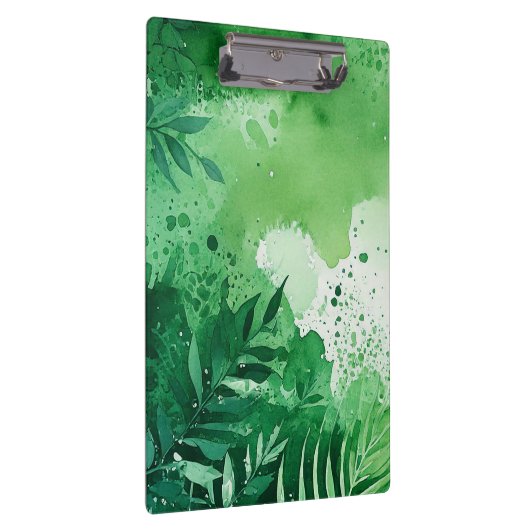 ダークジャングルの緑の水色の手描きテクスチャ クリップボード (右)
